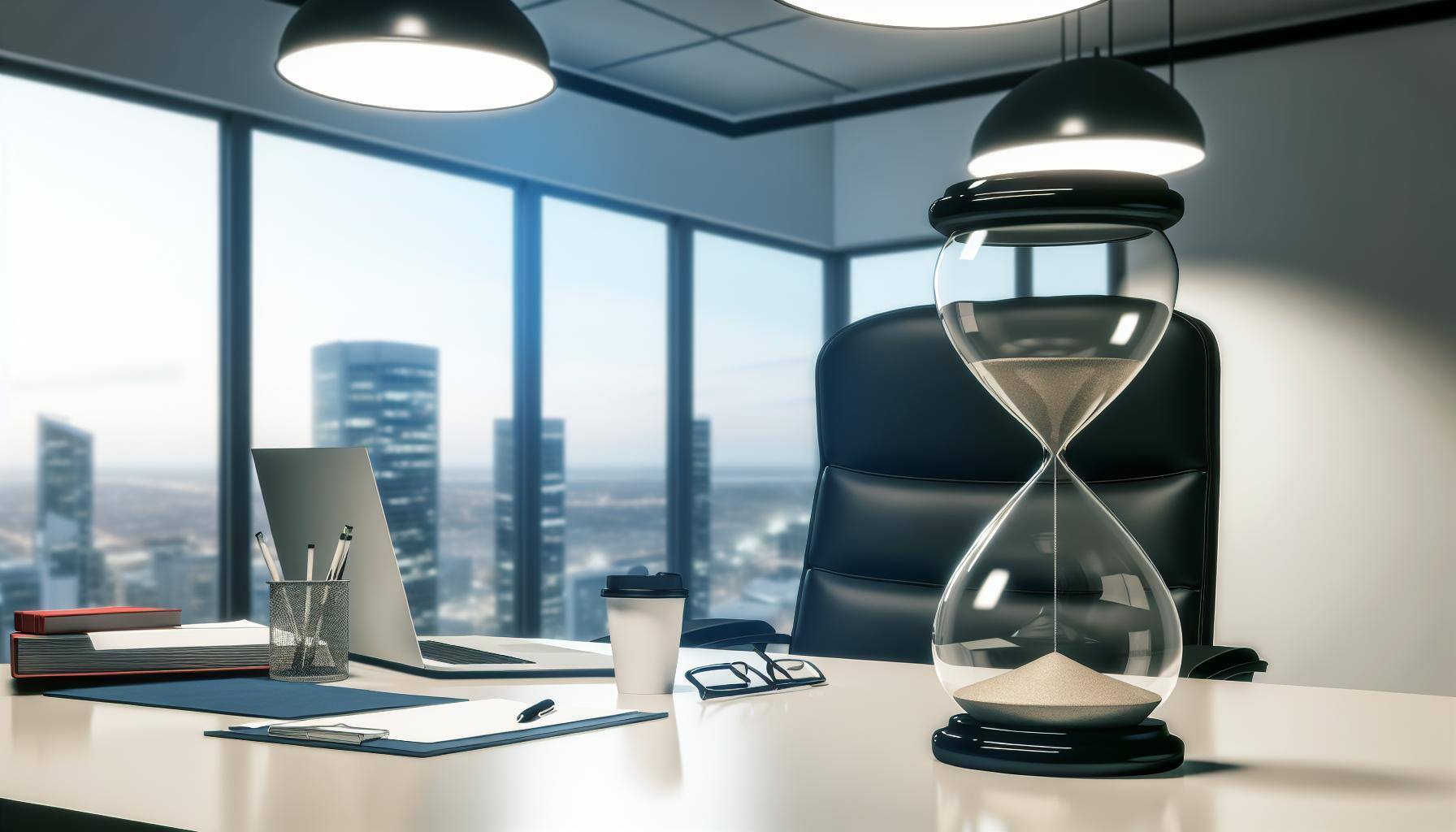 Hourglass in an office